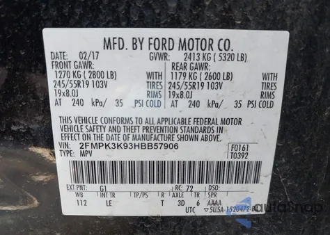 2017 Ford Edge Titanium из США, поврежденный, VIN 2FMPK3K93HBB57906